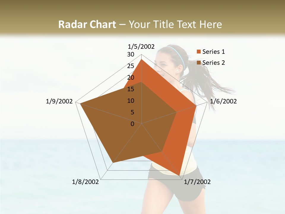 A Woman Running On The Beach Powerpoint Template PowerPoint Template