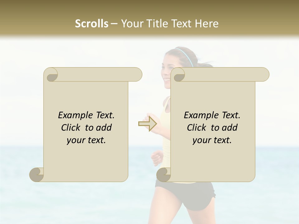 A Woman Running On The Beach Powerpoint Template PowerPoint Template