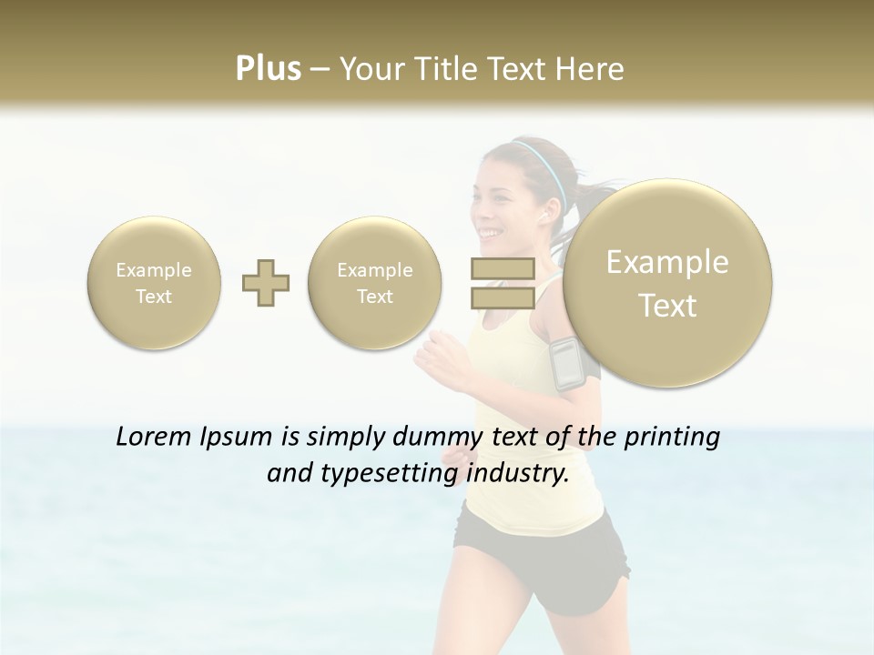 A Woman Running On The Beach Powerpoint Template PowerPoint Template