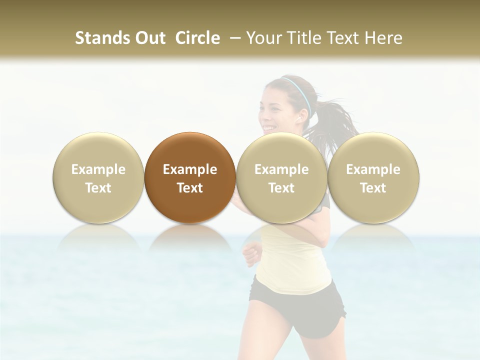 A Woman Running On The Beach Powerpoint Template PowerPoint Template