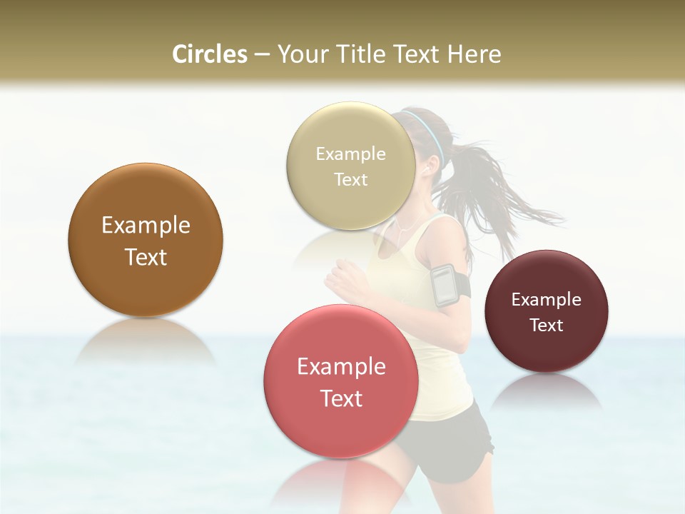 A Woman Running On The Beach Powerpoint Template PowerPoint Template