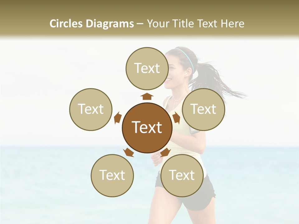 A Woman Running On The Beach Powerpoint Template PowerPoint Template