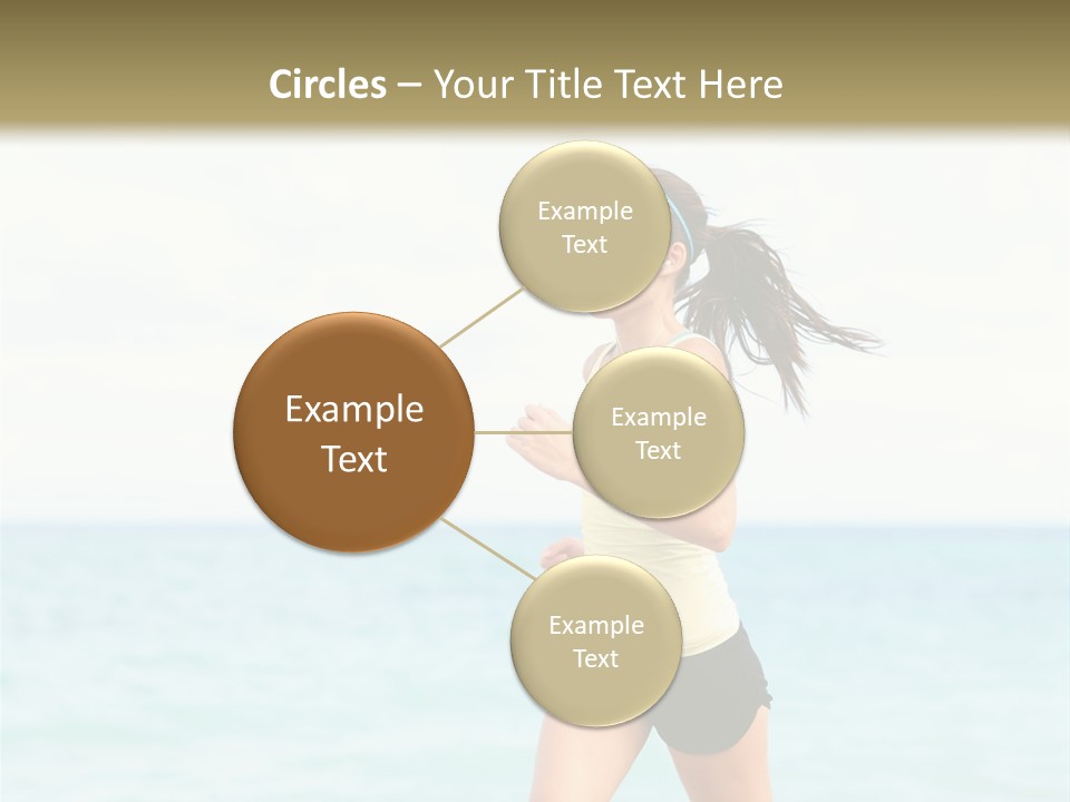 A Woman Running On The Beach Powerpoint Template PowerPoint Template