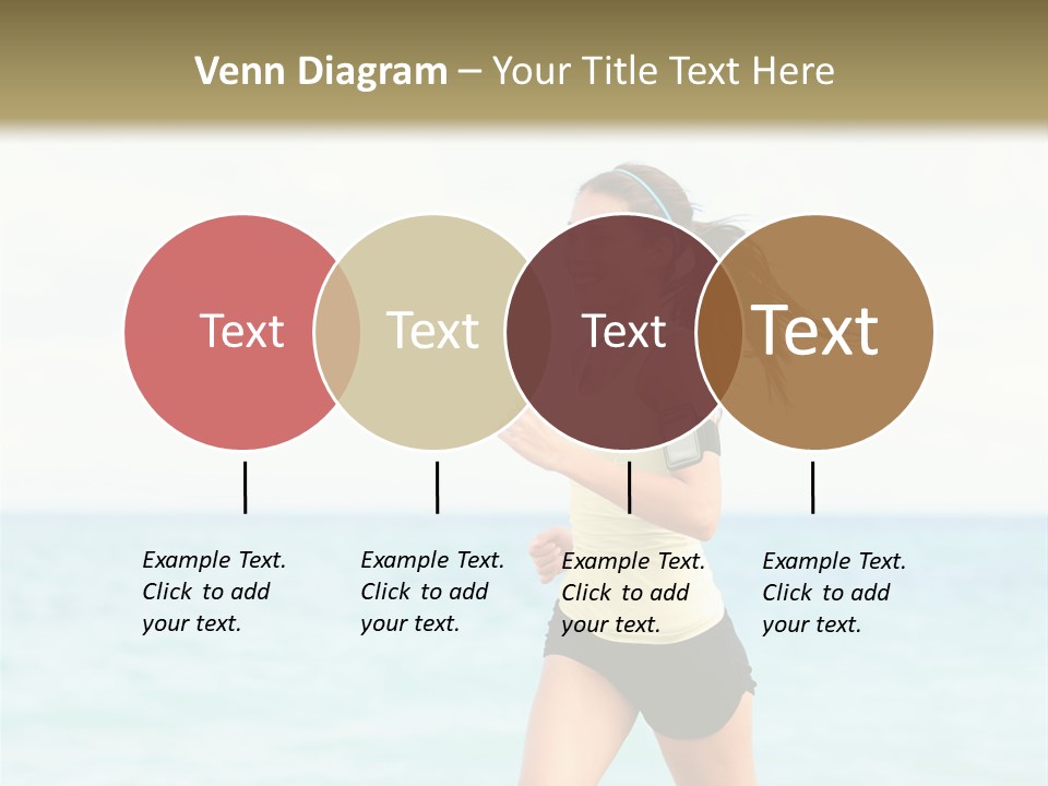 A Woman Running On The Beach Powerpoint Template PowerPoint Template