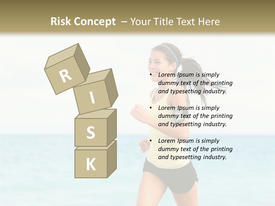 A Woman Running On The Beach Powerpoint Template PowerPoint Template