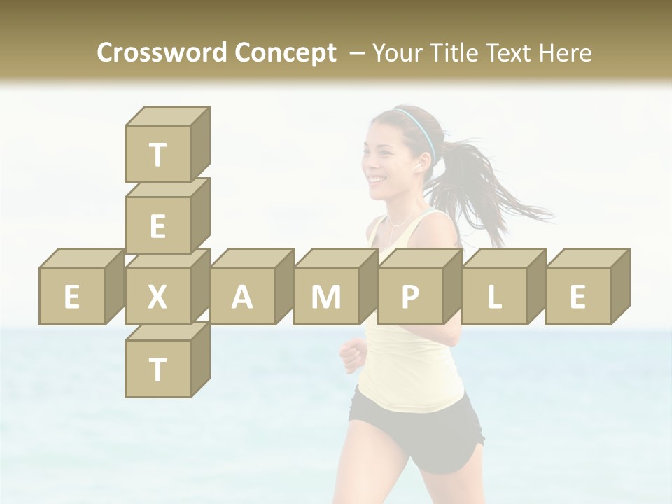 A Woman Running On The Beach Powerpoint Template PowerPoint Template
