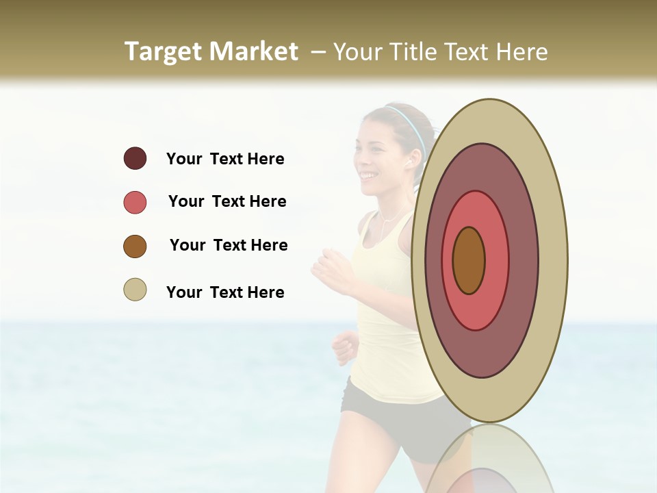 A Woman Running On The Beach Powerpoint Template PowerPoint Template