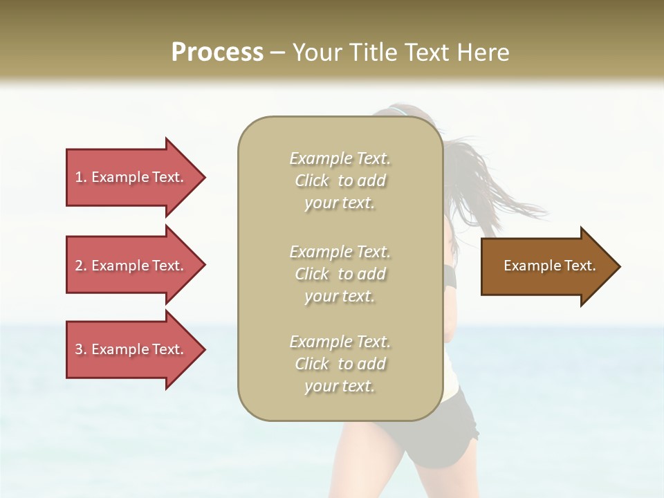 A Woman Running On The Beach Powerpoint Template PowerPoint Template