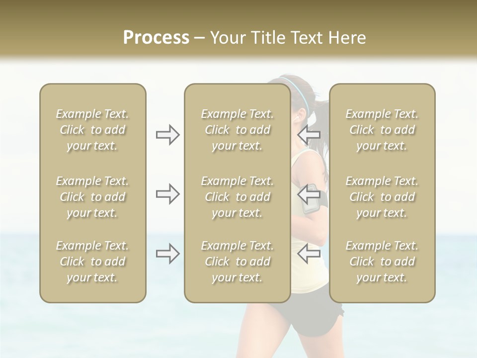 A Woman Running On The Beach Powerpoint Template PowerPoint Template