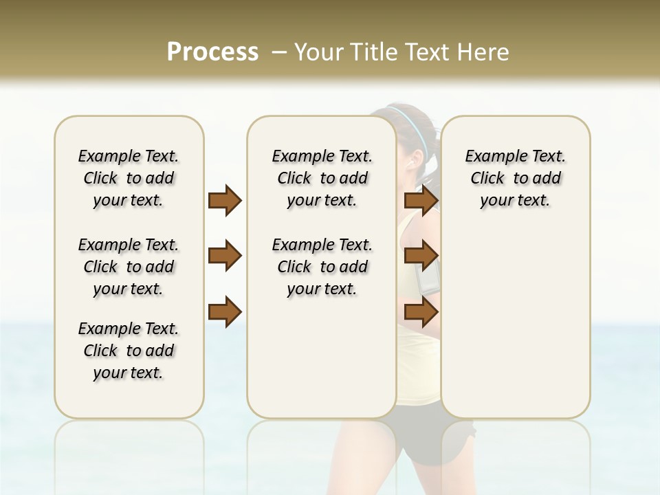 A Woman Running On The Beach Powerpoint Template PowerPoint Template