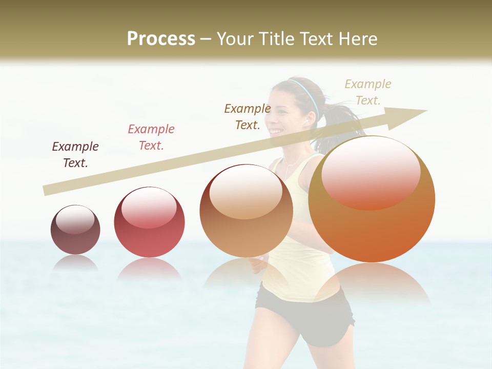 A Woman Running On The Beach Powerpoint Template PowerPoint Template