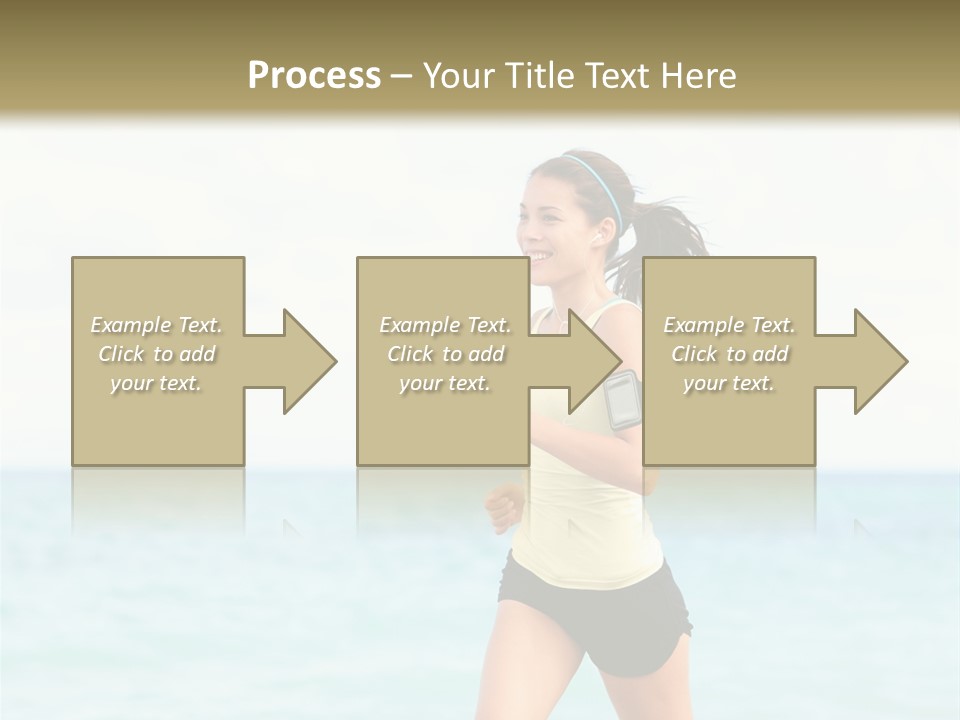 A Woman Running On The Beach Powerpoint Template PowerPoint Template