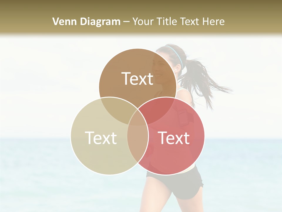 A Woman Running On The Beach Powerpoint Template PowerPoint Template