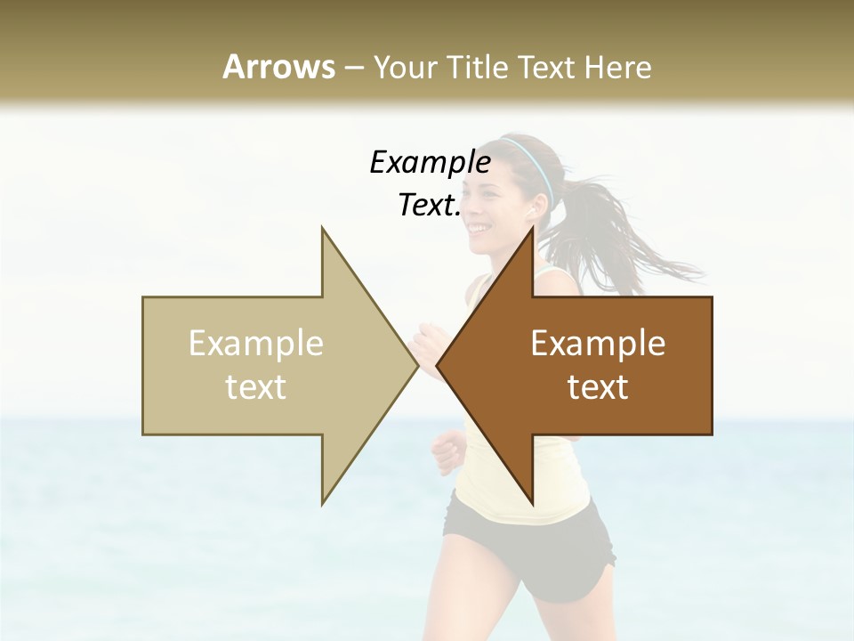 A Woman Running On The Beach Powerpoint Template PowerPoint Template