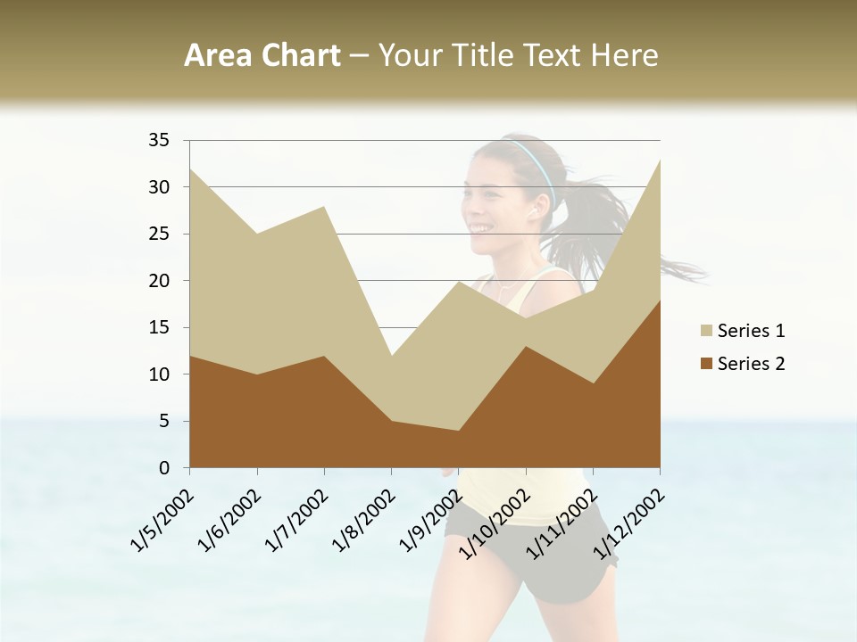 A Woman Running On The Beach Powerpoint Template PowerPoint Template