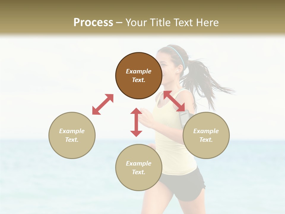 A Woman Running On The Beach Powerpoint Template PowerPoint Template