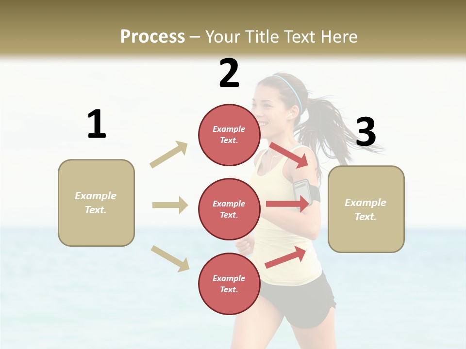 A Woman Running On The Beach Powerpoint Template PowerPoint Template