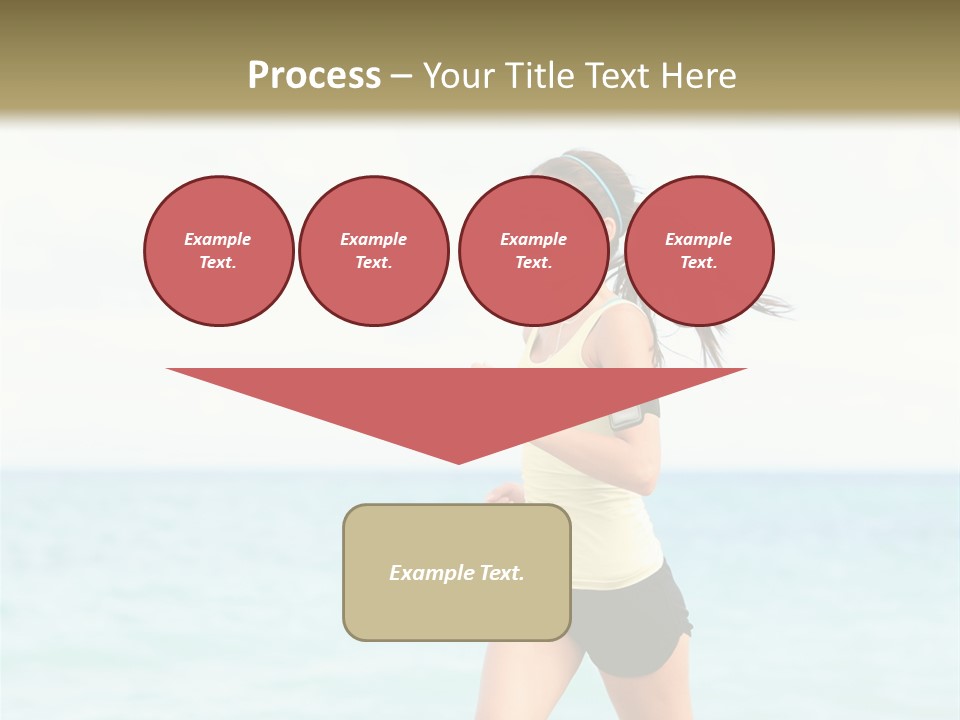 A Woman Running On The Beach Powerpoint Template PowerPoint Template