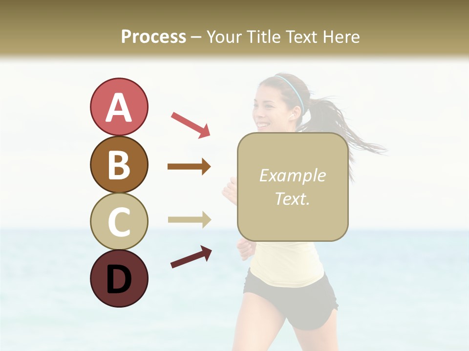 A Woman Running On The Beach Powerpoint Template PowerPoint Template