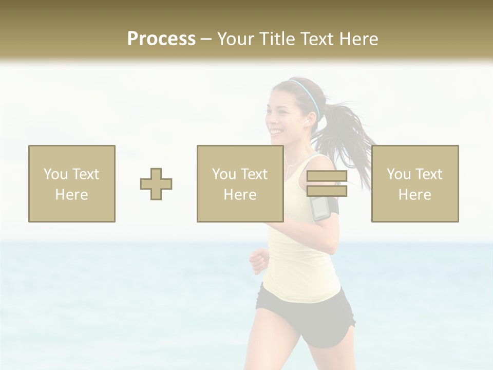 A Woman Running On The Beach Powerpoint Template PowerPoint Template