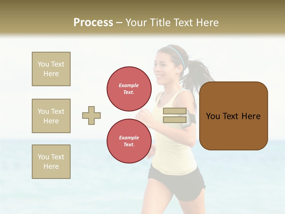 A Woman Running On The Beach Powerpoint Template PowerPoint Template