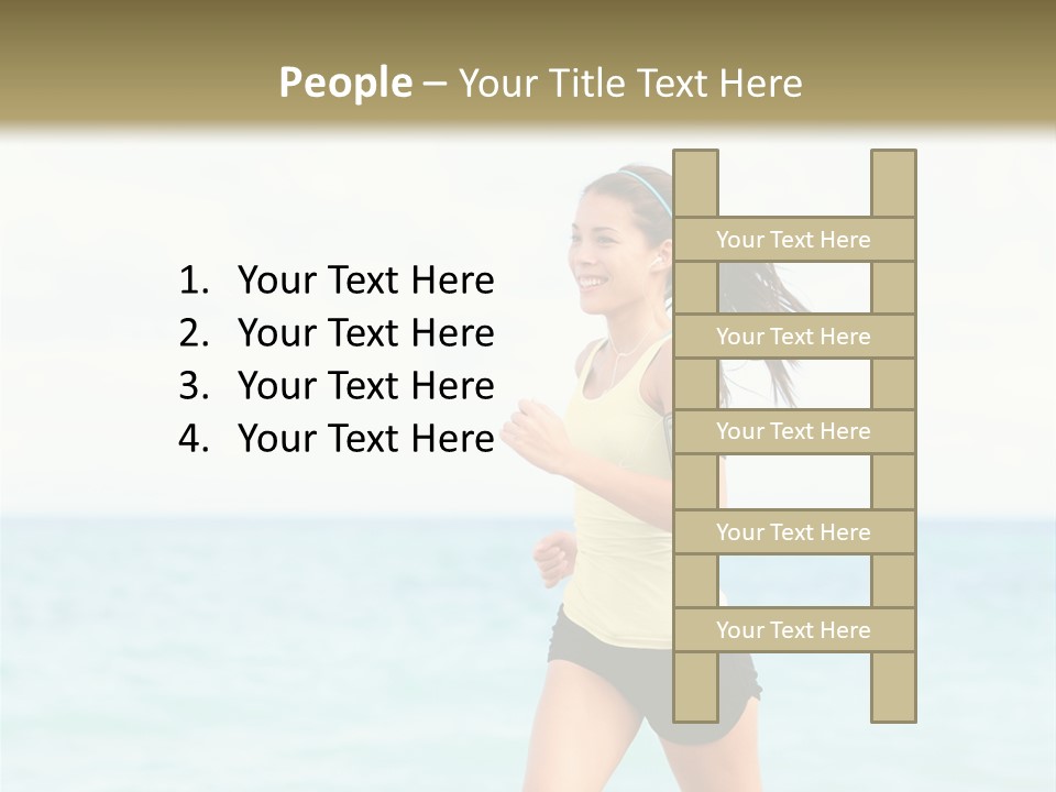A Woman Running On The Beach Powerpoint Template PowerPoint Template