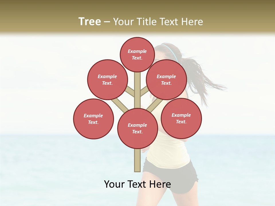 A Woman Running On The Beach Powerpoint Template PowerPoint Template