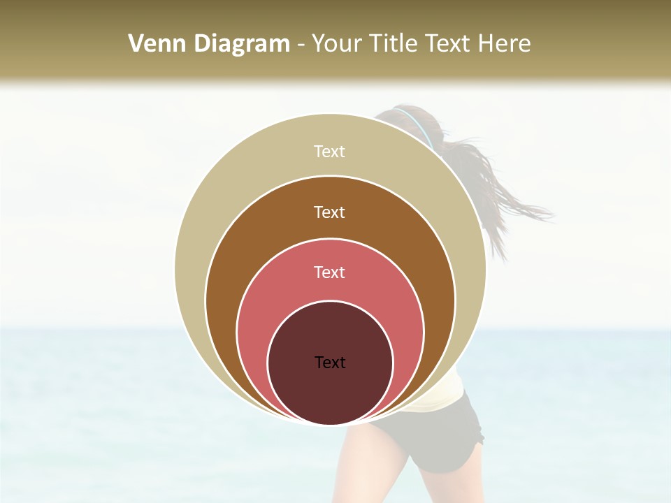 A Woman Running On The Beach Powerpoint Template PowerPoint Template