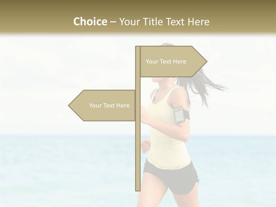 A Woman Running On The Beach Powerpoint Template PowerPoint Template