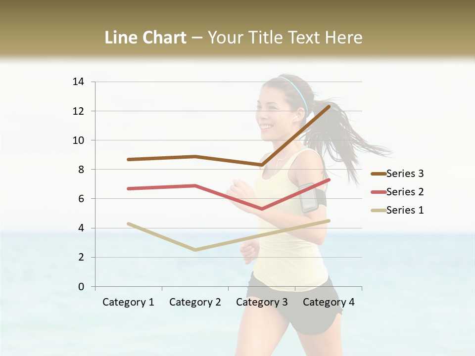 A Woman Running On The Beach Powerpoint Template PowerPoint Template