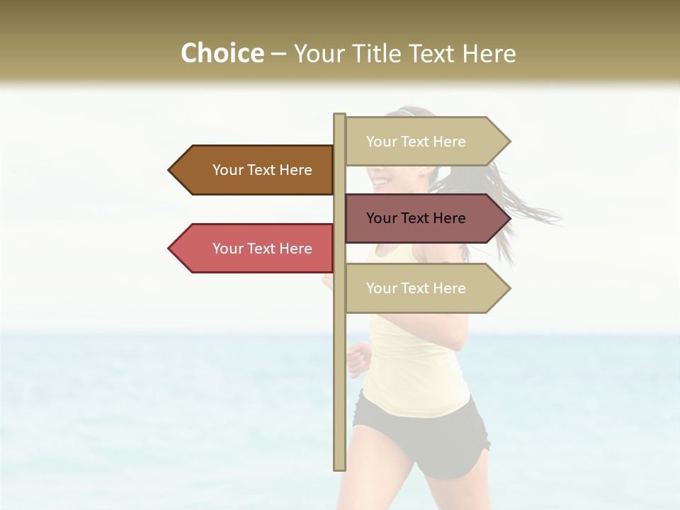 A Woman Running On The Beach Powerpoint Template PowerPoint Template