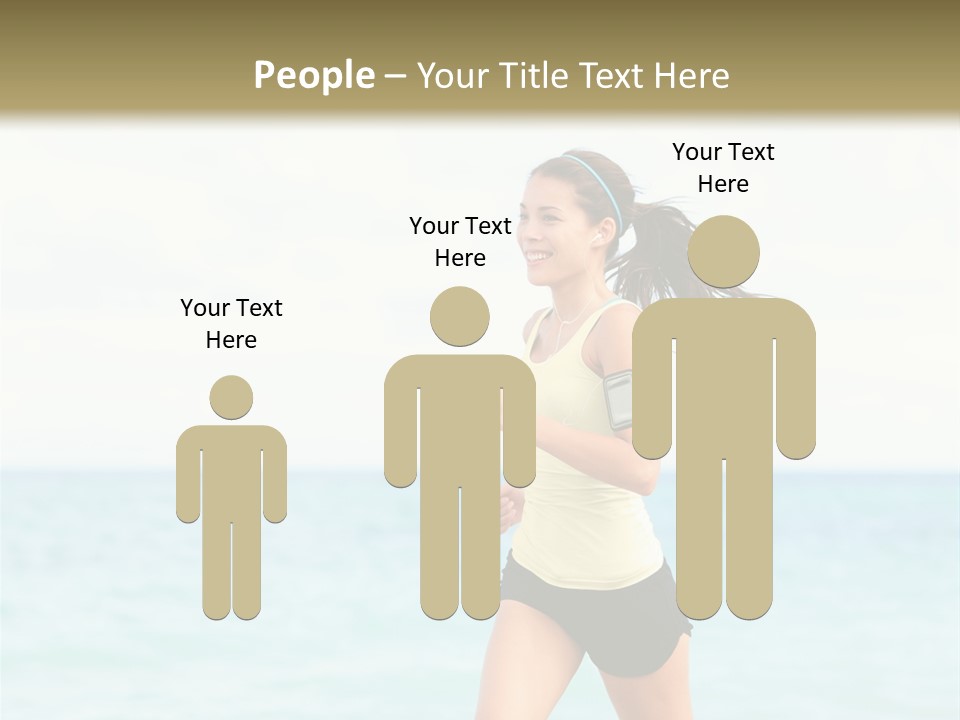 A Woman Running On The Beach Powerpoint Template PowerPoint Template