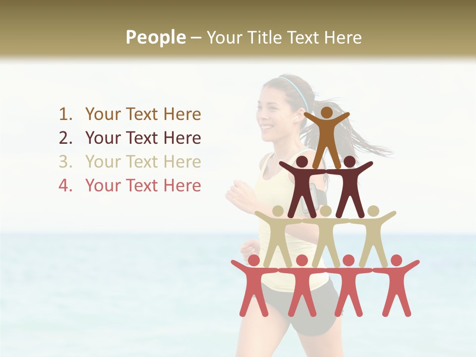 A Woman Running On The Beach Powerpoint Template PowerPoint Template