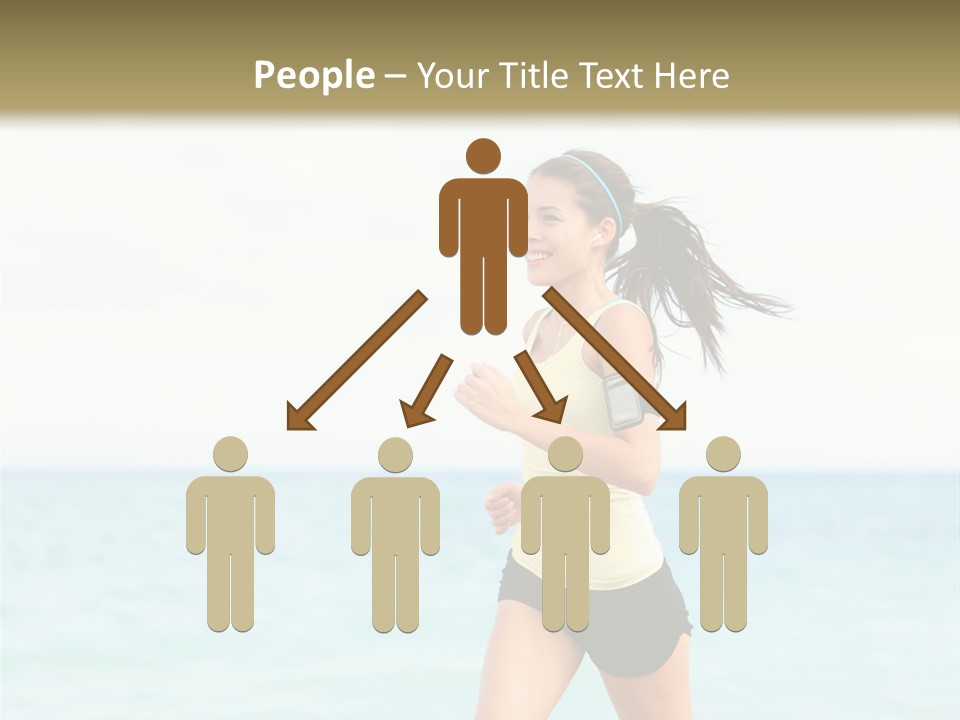 A Woman Running On The Beach Powerpoint Template PowerPoint Template