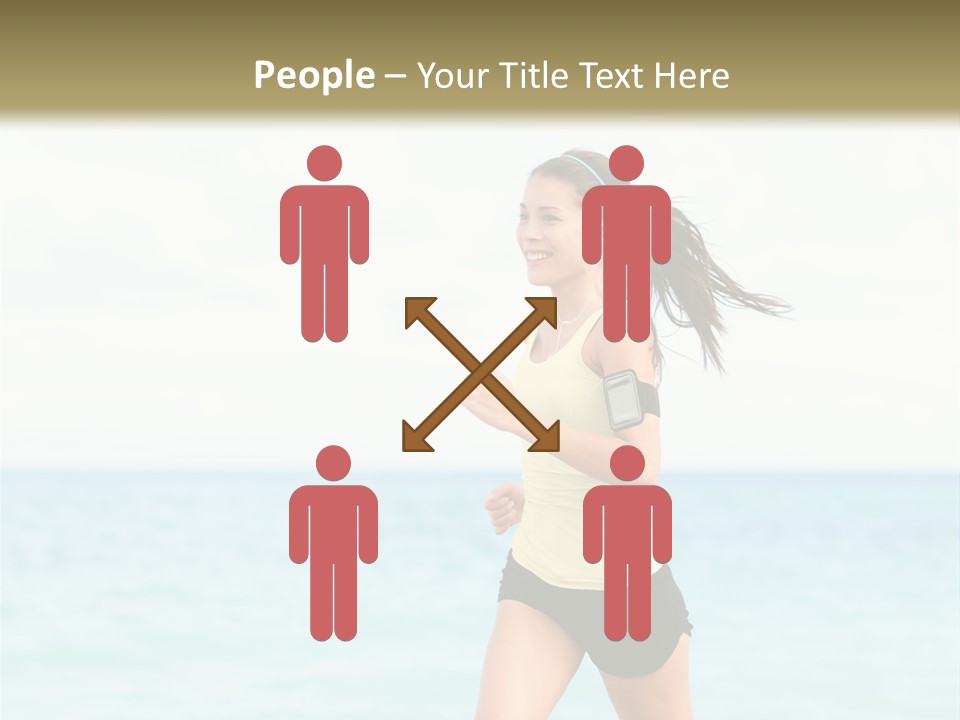 A Woman Running On The Beach Powerpoint Template PowerPoint Template