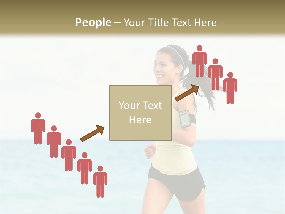 A Woman Running On The Beach Powerpoint Template PowerPoint Template