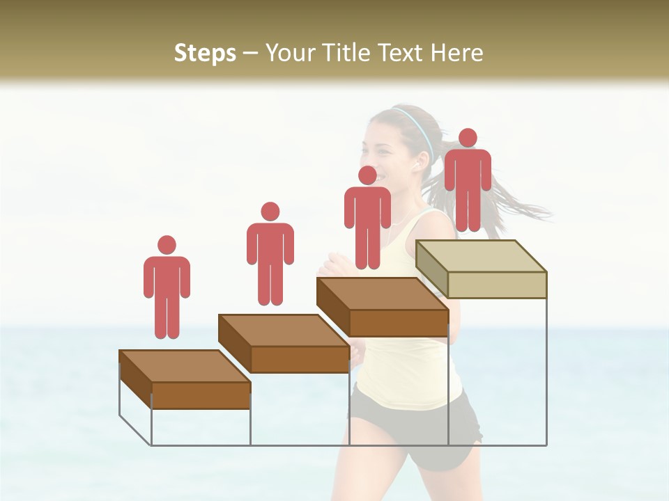 A Woman Running On The Beach Powerpoint Template PowerPoint Template
