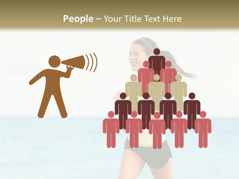 A Woman Running On The Beach Powerpoint Template PowerPoint Template