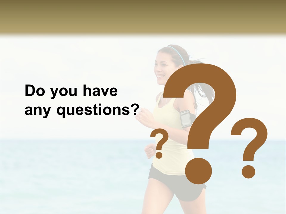 A Woman Running On The Beach Powerpoint Template PowerPoint Template