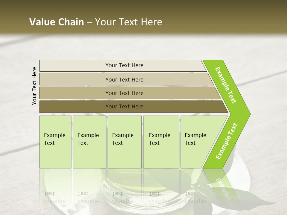A Cup Of Green Tea With A Leaf On A Saucer PowerPoint Template