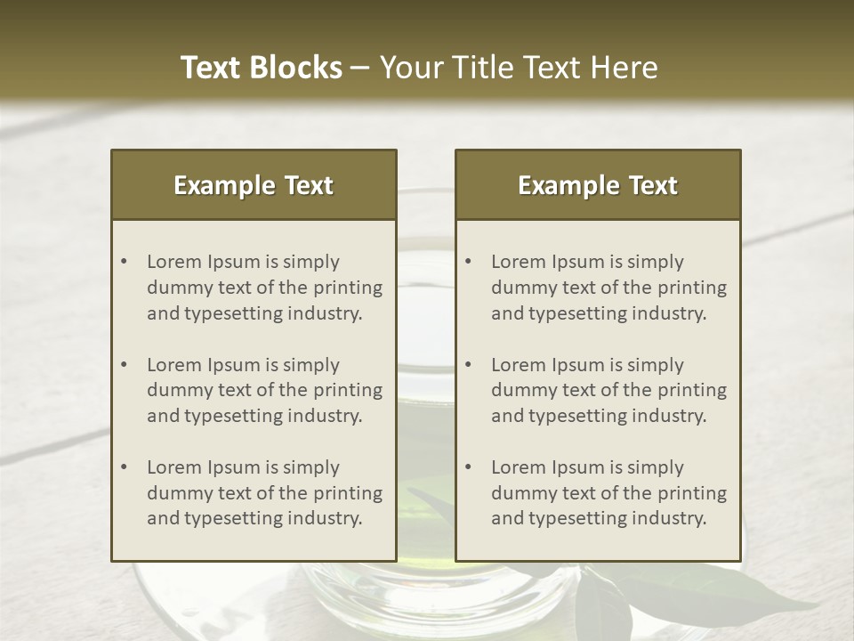 A Cup Of Green Tea With A Leaf On A Saucer PowerPoint Template