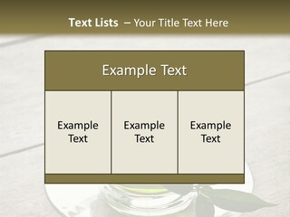 A Cup Of Green Tea With A Leaf On A Saucer PowerPoint Template