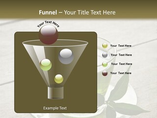 A Cup Of Green Tea With A Leaf On A Saucer PowerPoint Template