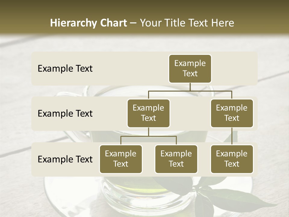 A Cup Of Green Tea With A Leaf On A Saucer PowerPoint Template