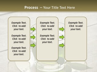 A Cup Of Green Tea With A Leaf On A Saucer PowerPoint Template
