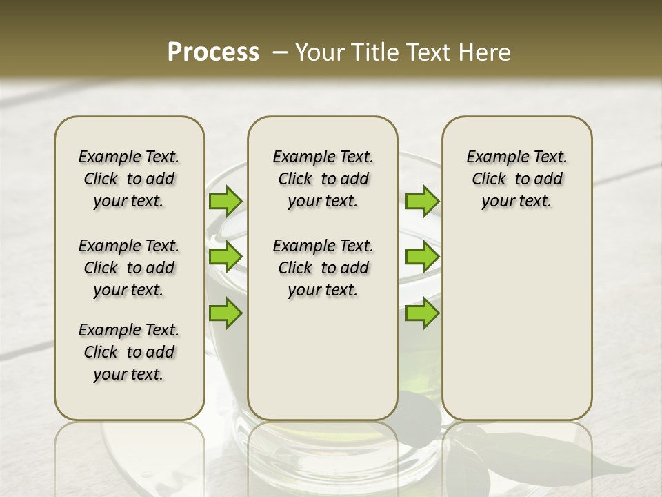 A Cup Of Green Tea With A Leaf On A Saucer PowerPoint Template
