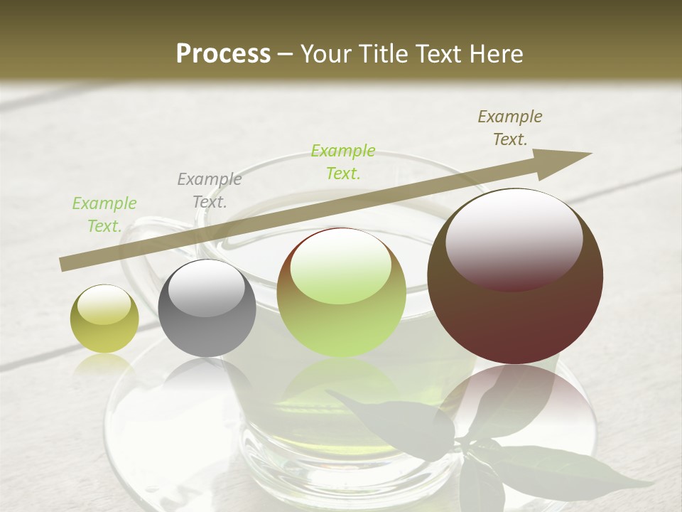 A Cup Of Green Tea With A Leaf On A Saucer PowerPoint Template