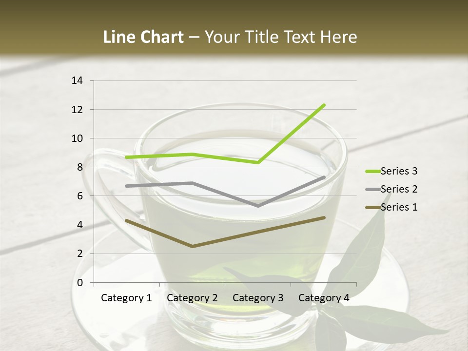 A Cup Of Green Tea With A Leaf On A Saucer PowerPoint Template