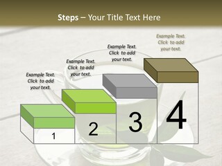 A Cup Of Green Tea With A Leaf On A Saucer PowerPoint Template