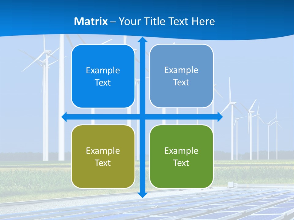 A Solar Power Plant With Windmills In The Background PowerPoint Template